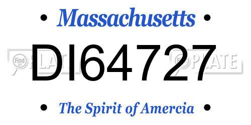 DI64727 Massachusetts License Plate