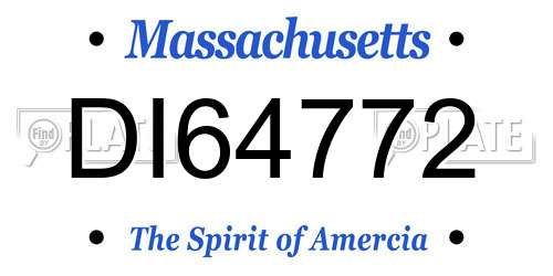 DI64772 Massachusetts License Plate