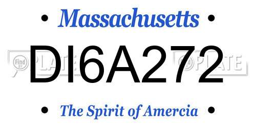 DI6A272 Massachusetts License Plate