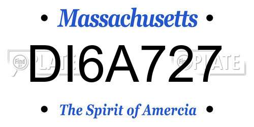 DI6A727 Massachusetts License Plate