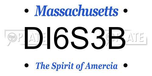 DI6S3B Massachusetts License Plate