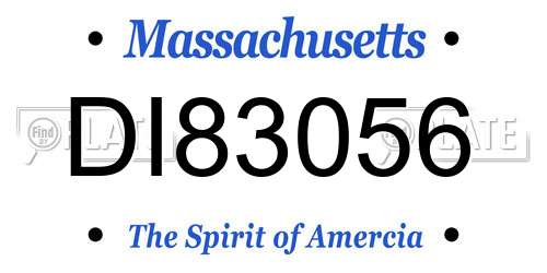 DI83056 Massachusetts License Plate