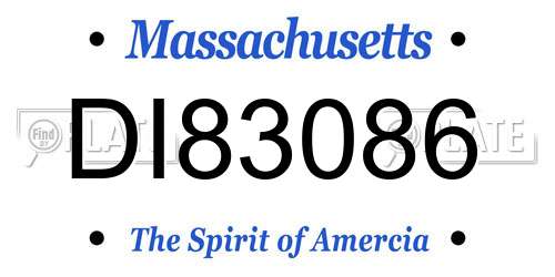 DI83086 Massachusetts License Plate