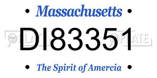 DI83351 Massachusetts License Plate