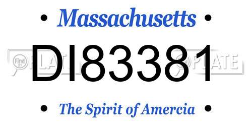DI83381 Massachusetts License Plate