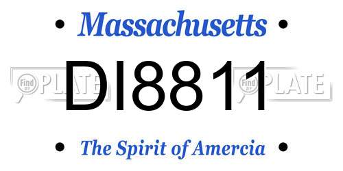 DI8811 Massachusetts License Plate