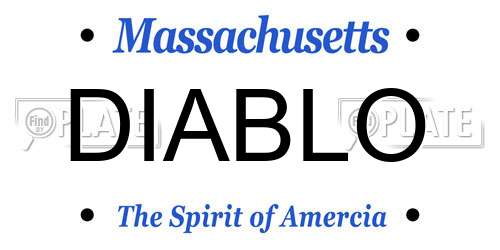 DIABLO Massachusetts License Plate