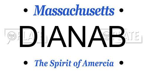 DIANAB Massachusetts License Plate