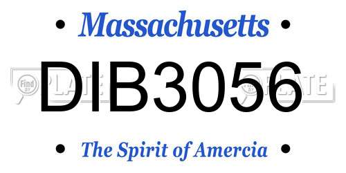 DIB3056 Massachusetts License Plate