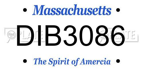 DIB3086 Massachusetts License Plate