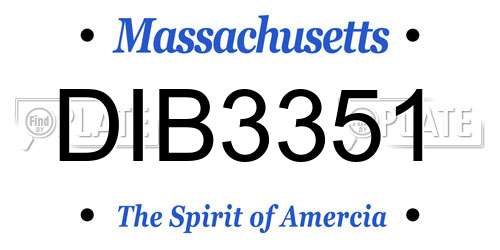 DIB3351 Massachusetts License Plate