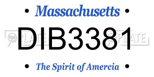 DIB3381 Massachusetts License Plate