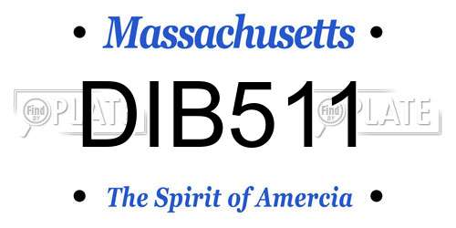 DIB511 Massachusetts License Plate