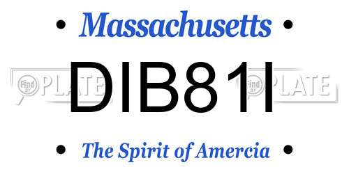 DIB81I Massachusetts License Plate