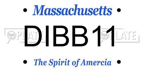 DIBB11 Massachusetts License Plate