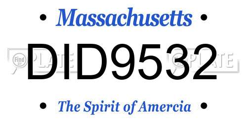 DID9532 Massachusetts License Plate