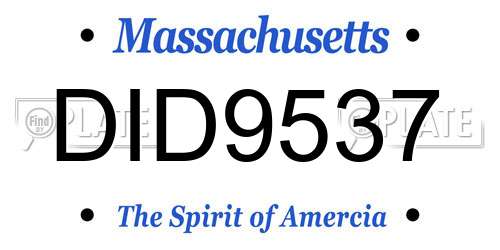 DID9537 Massachusetts License Plate