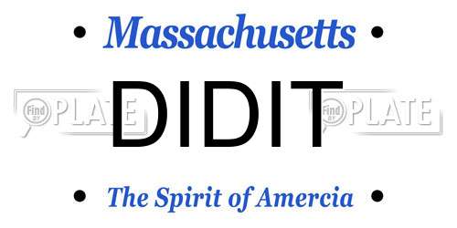 DIDIT Massachusetts License Plate