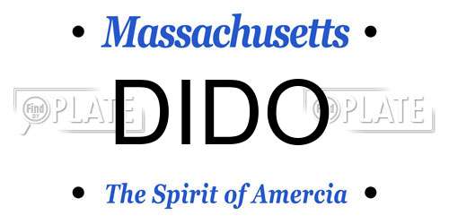DIDO Massachusetts License Plate