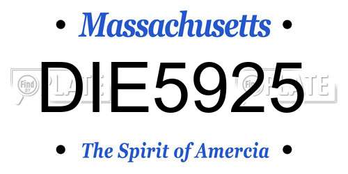 DIE5925 Massachusetts License Plate