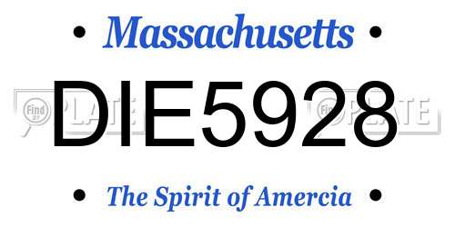DIE5928 Massachusetts License Plate