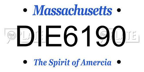 DIE6190 Massachusetts License Plate