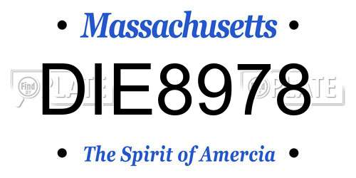 DIE8978 Massachusetts License Plate