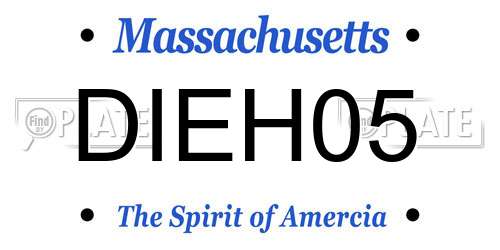 DIEH05 Massachusetts License Plate