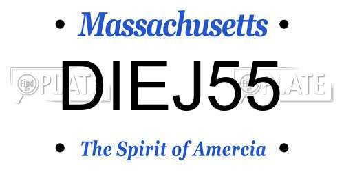 DIEJ55 Massachusetts License Plate