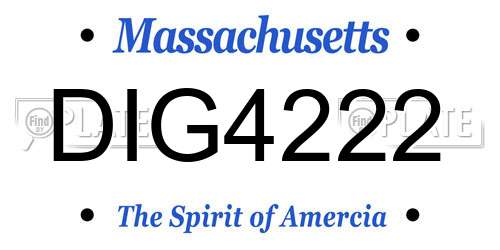 DIG4222 Massachusetts License Plate