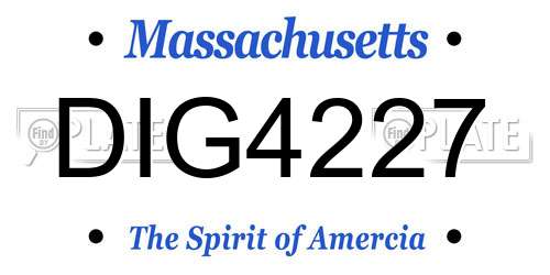 DIG4227 Massachusetts License Plate