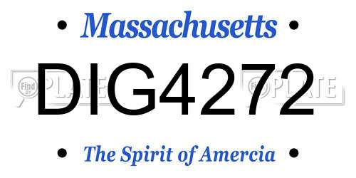DIG4272 Massachusetts License Plate