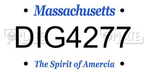 DIG4277 Massachusetts License Plate