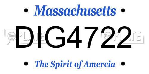 DIG4722 Massachusetts License Plate
