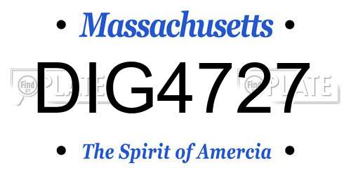DIG4727 Massachusetts License Plate