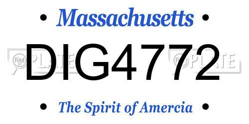 DIG4772 Massachusetts License Plate