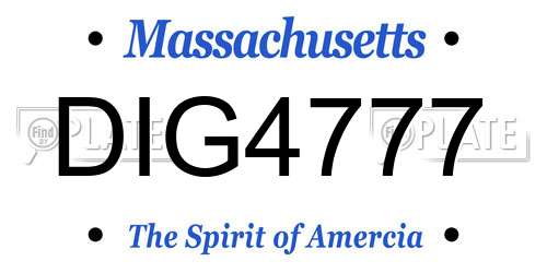 DIG4777 Massachusetts License Plate