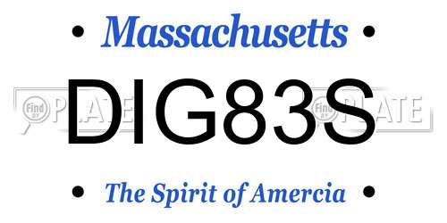 DIG83S Massachusetts License Plate