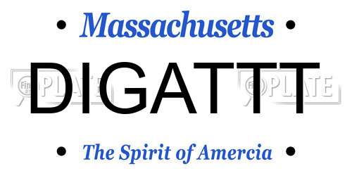 DIGATTT Massachusetts License Plate
