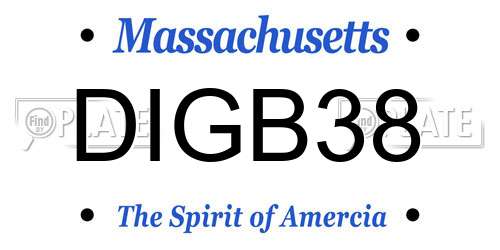 DIGB38 Massachusetts License Plate