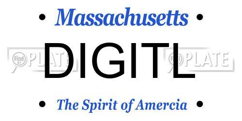 DIGITL Massachusetts License Plate