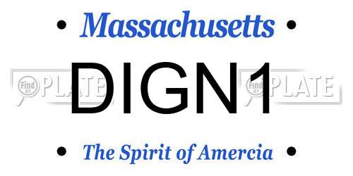 DIGN1 Massachusetts License Plate