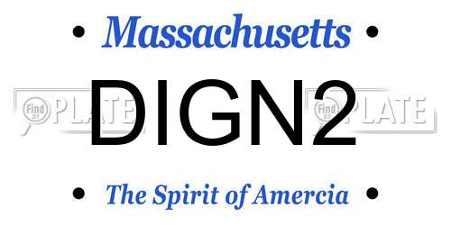 DIGN2 Massachusetts License Plate