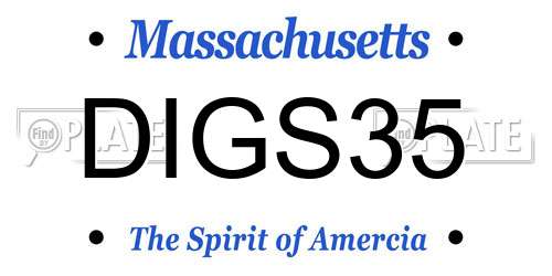 DIGS35 Massachusetts License Plate