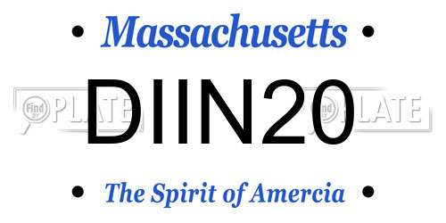 DIIN20 Massachusetts License Plate