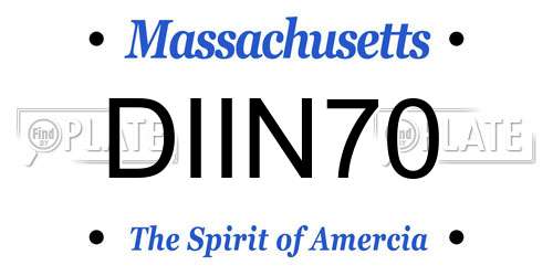 DIIN70 Massachusetts License Plate