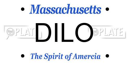 DILO Massachusetts License Plate