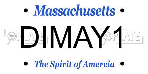 DIMAY1 Massachusetts License Plate