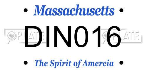 DIN016 Massachusetts License Plate