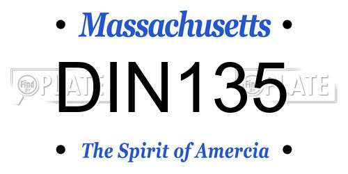 DIN135 Massachusetts License Plate